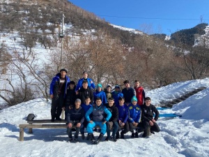 Young cadets in freestyle wrestling at training camps on the territory of the sports base "Tau Samal"